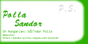 polla sandor business card